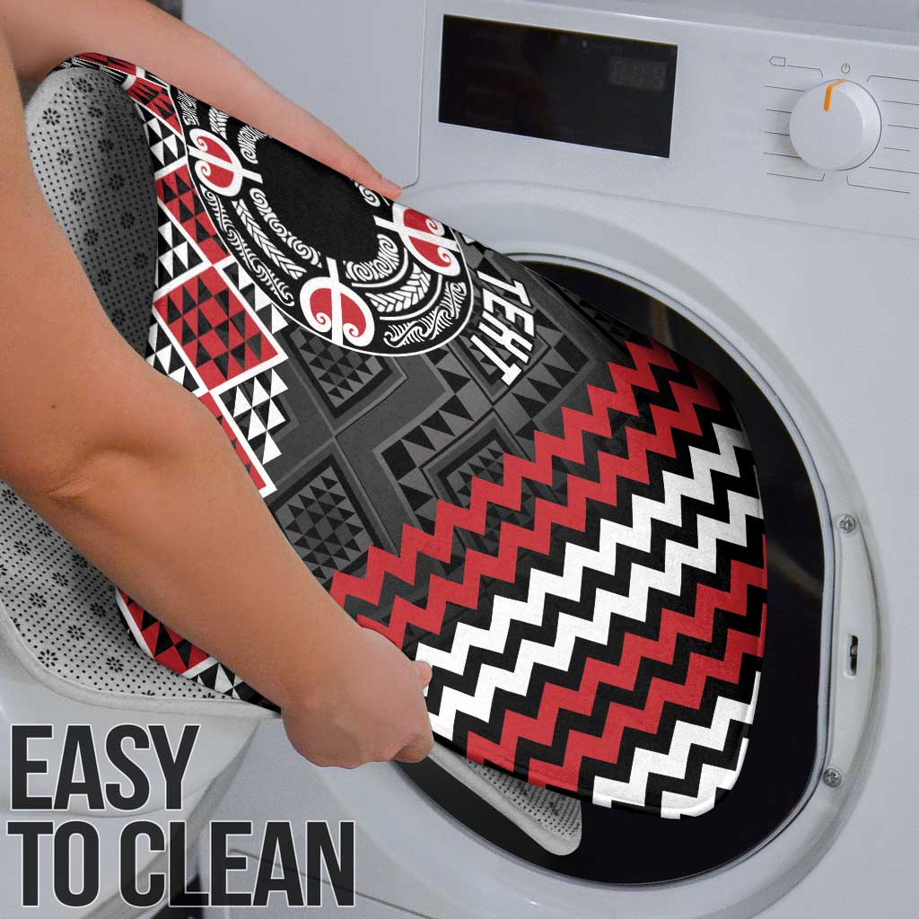 Personalised Aotearoa Niho Taniwha Motif Bathroom Set Red Style LT9 - Polynesian Pride