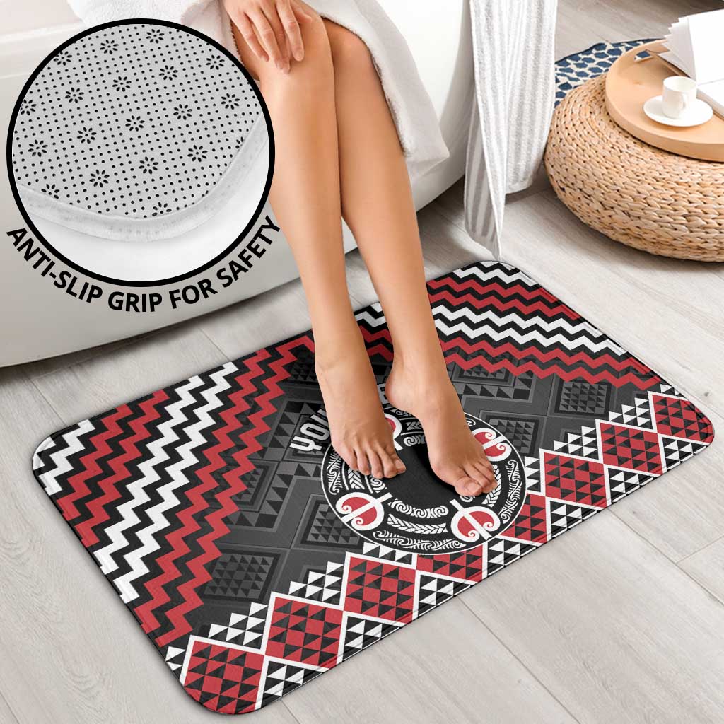 Personalised Aotearoa Niho Taniwha Motif Bathroom Set Red Style LT9 - Polynesian Pride