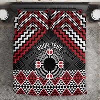 Personalised Aotearoa Niho Taniwha Motif Bedding Set Red Style LT9 Red - Polynesian Pride