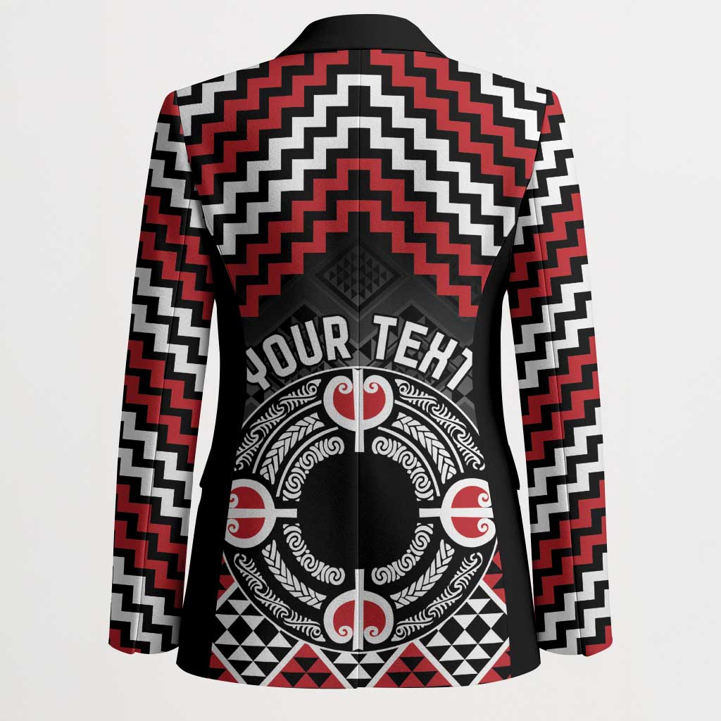 Personalised Aotearoa Niho Taniwha Motif Blazer Red Style LT9 - Polynesian Pride
