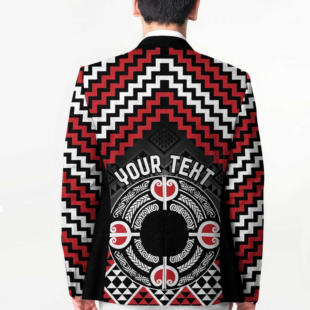 Personalised Aotearoa Niho Taniwha Motif Blazer Red Style LT9 - Polynesian Pride