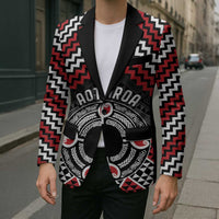 Personalised Aotearoa Niho Taniwha Motif Blazer Red Style LT9 - Polynesian Pride