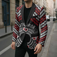 Personalised Aotearoa Niho Taniwha Motif Blazer Red Style LT9 - Polynesian Pride