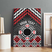 Personalised Aotearoa Niho Taniwha Motif Canvas Wall Art Red Style LT9 - Polynesian Pride