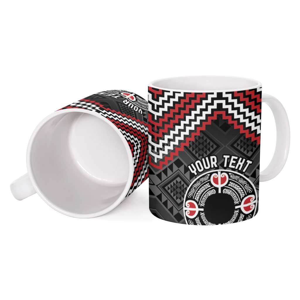 Personalised Aotearoa Niho Taniwha Motif Ceramic Mug Red Style LT9 - Polynesian Pride