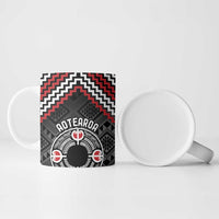 Personalised Aotearoa Niho Taniwha Motif Ceramic Mug Red Style LT9 - Polynesian Pride