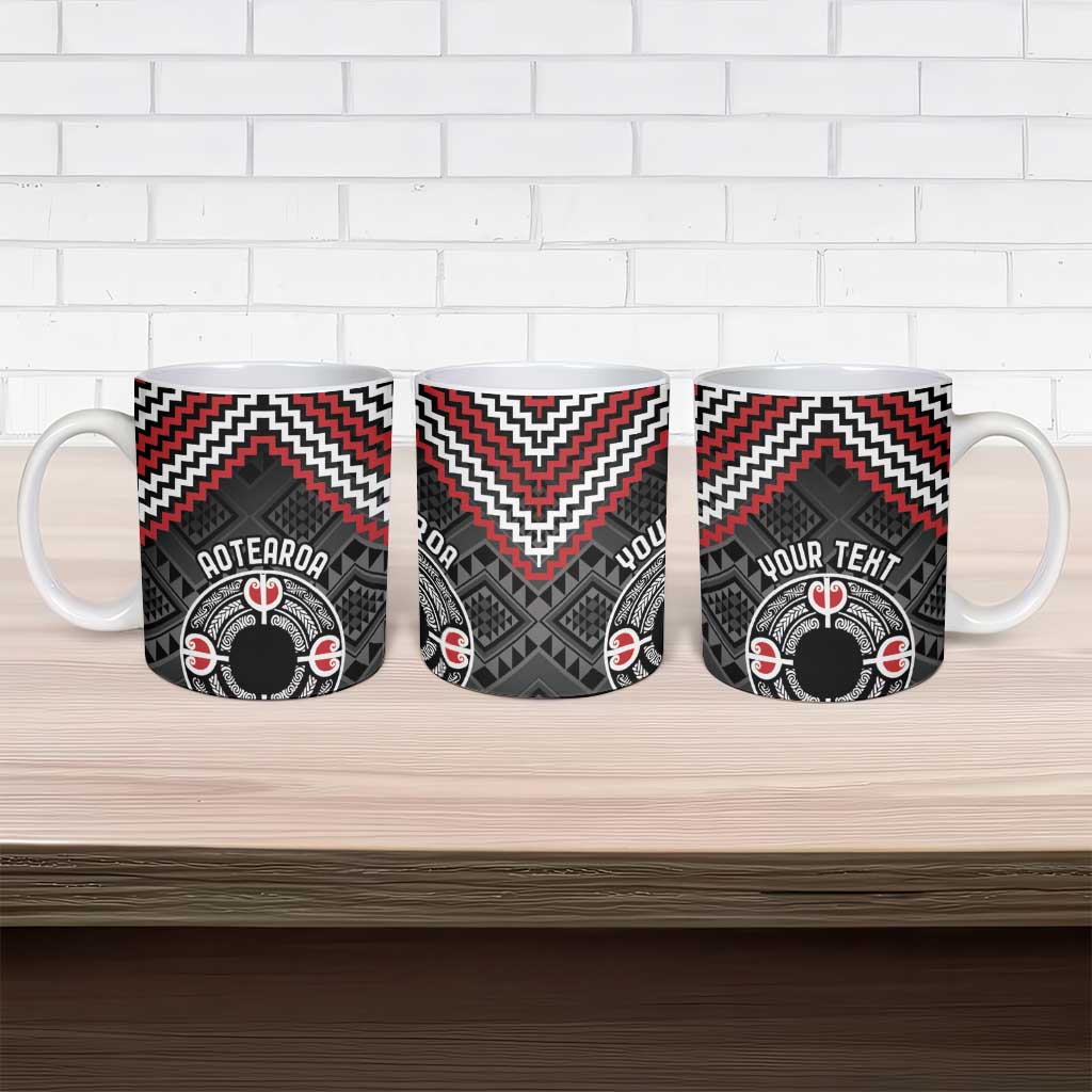 Personalised Aotearoa Niho Taniwha Motif Ceramic Mug Red Style LT9 - Polynesian Pride