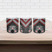 Personalised Aotearoa Niho Taniwha Motif Ceramic Mug Red Style LT9 - Polynesian Pride