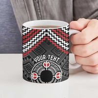 Personalised Aotearoa Niho Taniwha Motif Ceramic Mug Red Style LT9 - Polynesian Pride