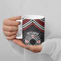 Personalised Aotearoa Niho Taniwha Motif Ceramic Mug Red Style LT9 - Polynesian Pride