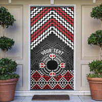 Personalised Aotearoa Niho Taniwha Motif Door Cover Red Style LT9 Red - Polynesian Pride