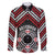 Personalised Aotearoa Niho Taniwha Motif Family Matching Long Sleeve Bodycon Dress and Hawaiian Shirt Red Style