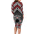 Personalised Aotearoa Niho Taniwha Motif Family Matching Long Sleeve Bodycon Dress and Hawaiian Shirt Red Style