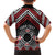 Personalised Aotearoa Niho Taniwha Motif Family Matching Off Shoulder Short Dress and Hawaiian Shirt Red Style