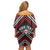 Personalised Aotearoa Niho Taniwha Motif Family Matching Off Shoulder Short Dress and Hawaiian Shirt Red Style