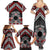 Personalised Aotearoa Niho Taniwha Motif Family Matching Summer Maxi Dress and Hawaiian Shirt Red Style