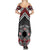 Personalised Aotearoa Niho Taniwha Motif Family Matching Summer Maxi Dress and Hawaiian Shirt Red Style