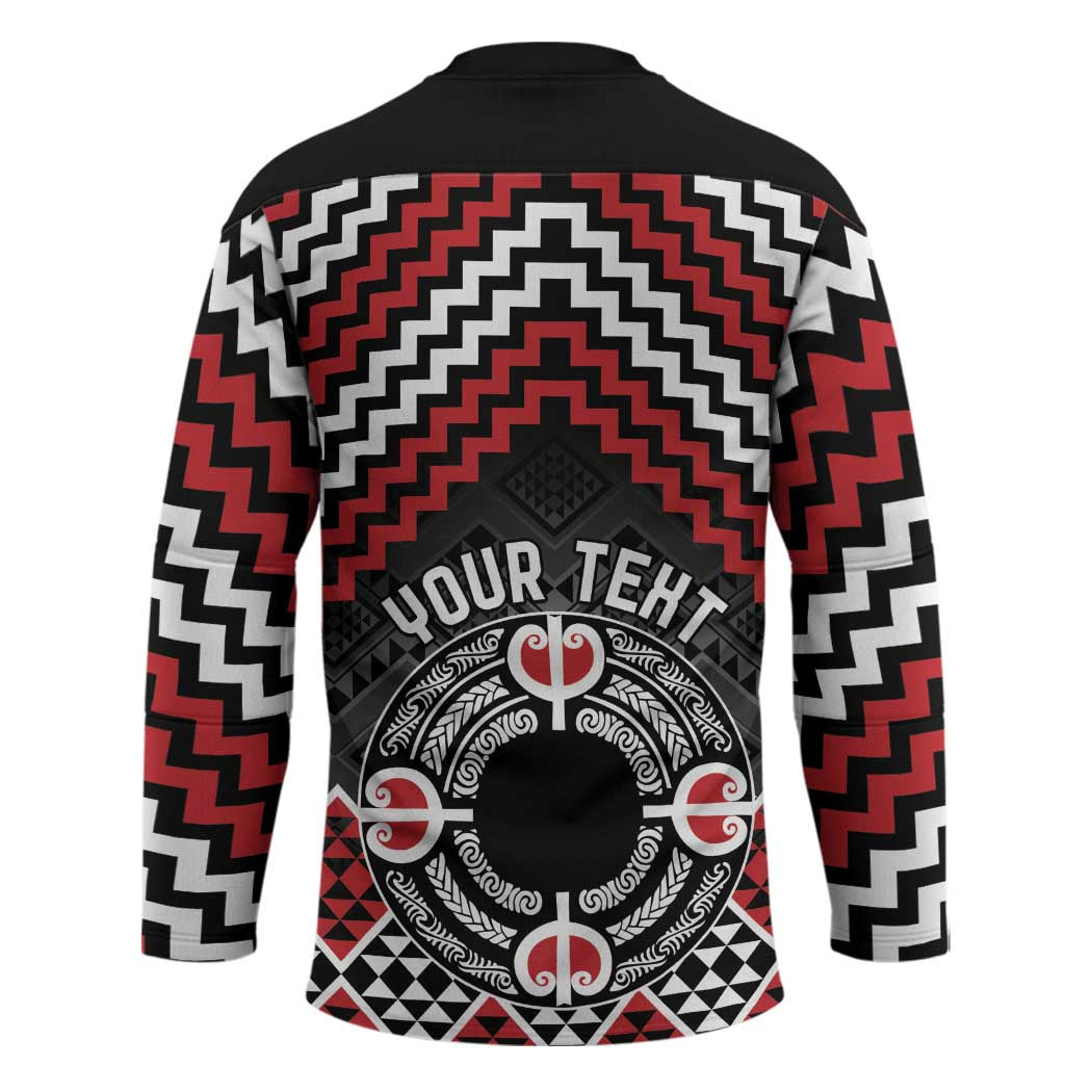 Personalised Aotearoa Niho Taniwha Motif Hockey Jersey Red Style LT9 - Polynesian Pride
