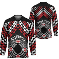 Personalised Aotearoa Niho Taniwha Motif Hockey Jersey Red Style LT9 - Polynesian Pride
