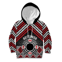 Personalised Aotearoa Niho Taniwha Motif Kid Hoodie Red Style LT9 Hoodie Red - Polynesian Pride
