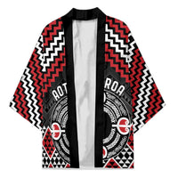 Personalised Aotearoa Niho Taniwha Motif Kimono Red Style LT9 Unisex Red - Polynesian Pride