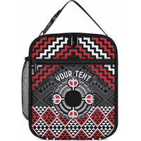 Personalised Aotearoa Niho Taniwha Motif Lunch Bag Red Style LT9 10.2 × 8.3 × 4.3 inch Red - Polynesian Pride