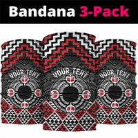 Personalised Aotearoa Niho Taniwha Motif Neck Gaiter Red Style LT9 package One Size: 25*50cm Red - Polynesian Pride
