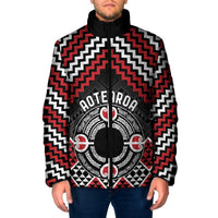 Personalised Aotearoa Niho Taniwha Motif Padded Jacket Red Style LT9 Men Red - Polynesian Pride