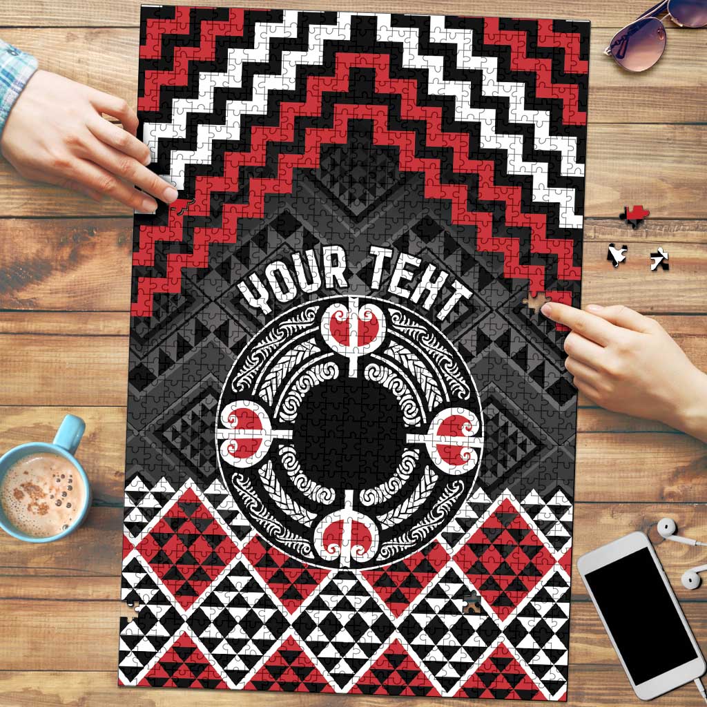 Personalised Aotearoa Niho Taniwha Motif Puzzle Red Style LT9 Red - Polynesian Pride