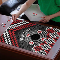 Personalised Aotearoa Niho Taniwha Motif Puzzle Red Style LT9 - Polynesian Pride