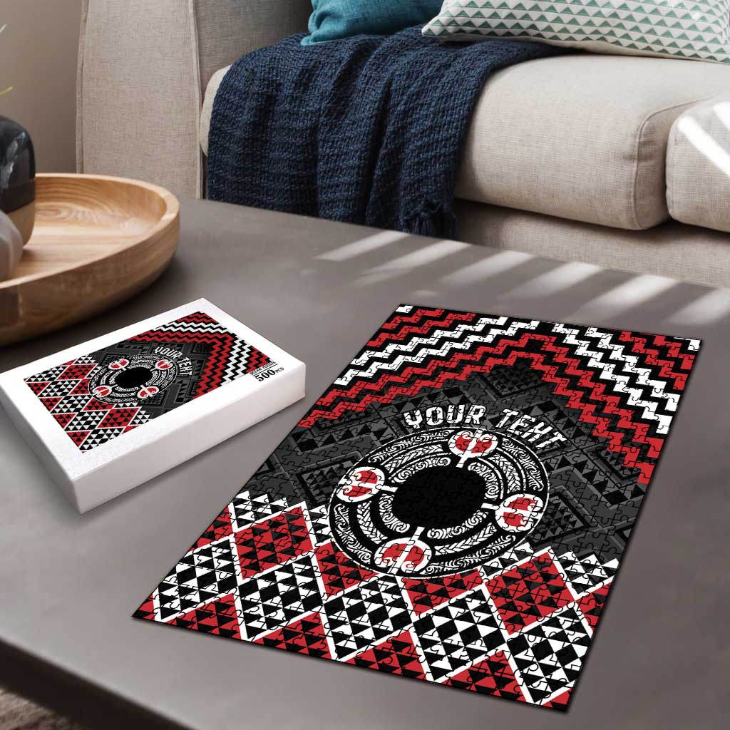 Personalised Aotearoa Niho Taniwha Motif Puzzle Red Style LT9 - Polynesian Pride