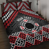 Personalised Aotearoa Niho Taniwha Motif Quilt Bed Set Red Style LT9 Red - Polynesian Pride