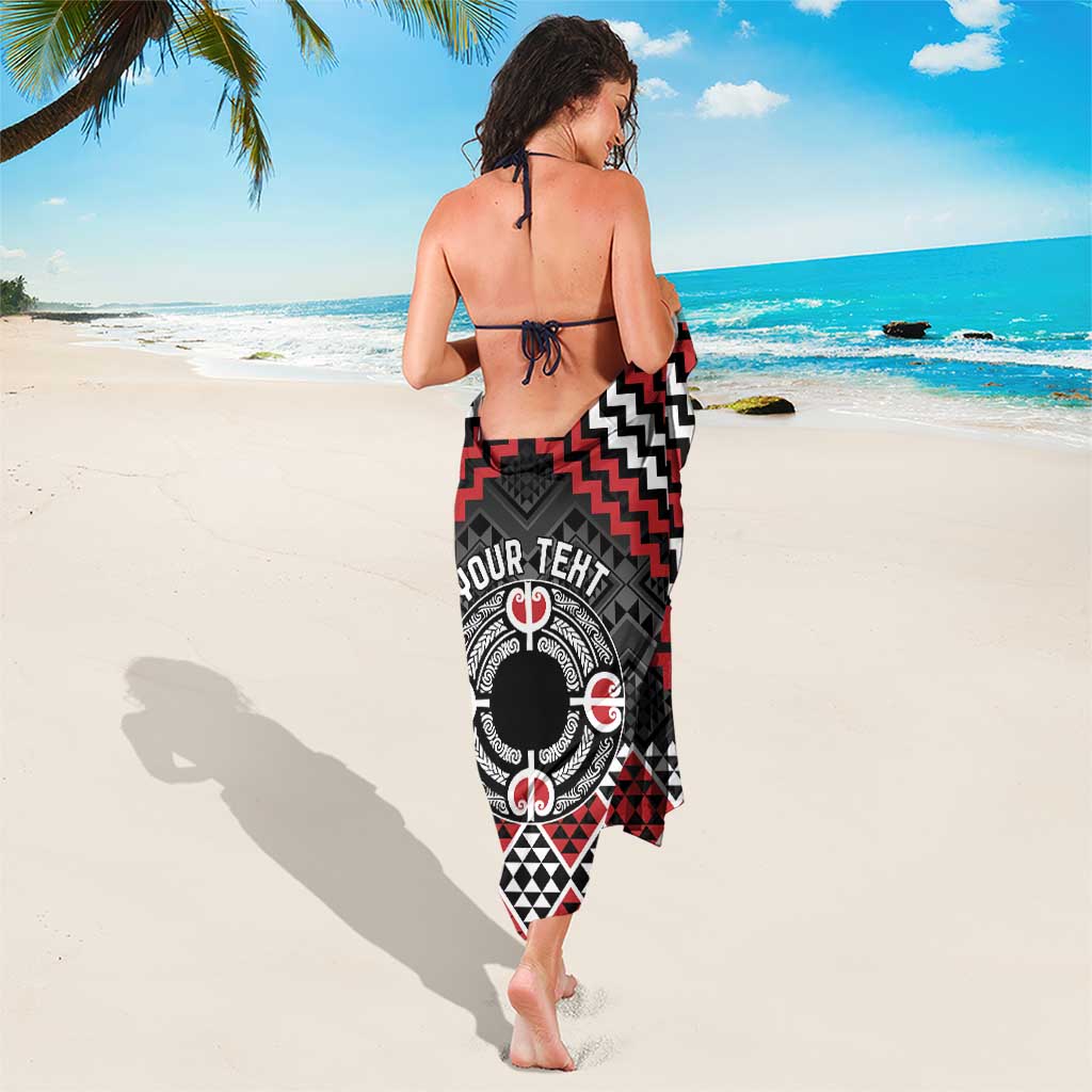Personalised Aotearoa Niho Taniwha Motif Sarong Red Style LT9 - Polynesian Pride