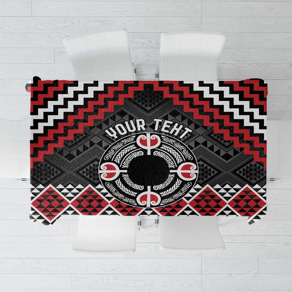 Personalised Aotearoa Niho Taniwha Motif Tablecloth Red Style