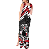 Personalised Aotearoa Niho Taniwha Motif Tank Maxi Dress Red Style LT9 - Polynesian Pride