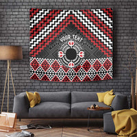 Personalised Aotearoa Niho Taniwha Motif Tapestry Red Style LT9 Red - Polynesian Pride