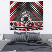 Personalised Aotearoa Niho Taniwha Motif Tapestry Red Style LT9 - Polynesian Pride