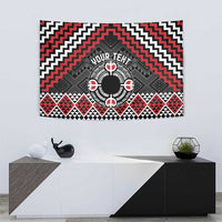 Personalised Aotearoa Niho Taniwha Motif Tapestry Red Style LT9 - Polynesian Pride