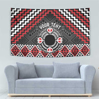 Personalised Aotearoa Niho Taniwha Motif Tapestry Red Style LT9 - Polynesian Pride