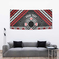 Personalised Aotearoa Niho Taniwha Motif Tapestry Red Style LT9 - Polynesian Pride