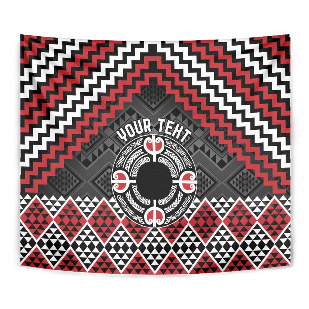 Personalised Aotearoa Niho Taniwha Motif Tapestry Red Style LT9 - Polynesian Pride