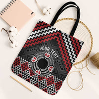 Personalised Aotearoa Niho Taniwha Motif Tote Bag Red Style LT9 Black Strap One Size Red - Polynesian Pride