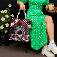 Personalised Aotearoa Niho Taniwha Motif Tote Bag Red Style LT9 - Polynesian Pride