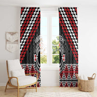 Personalised Aotearoa Niho Taniwha Motif Window Curtain Red Style LT9 - Polynesian Pride