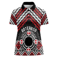 Personalised Aotearoa Niho Taniwha Motif Women Polo Shirt Red Style LT9 Female Red - Polynesian Pride