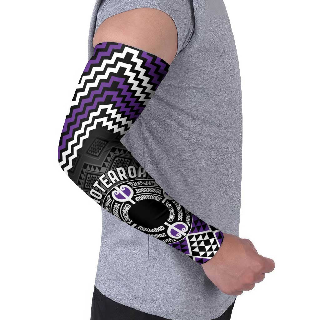 Personalised Aotearoa Niho Taniwha Motif Arm Sleeves Violet Style LT9 - Polynesian Pride