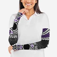 Personalised Aotearoa Niho Taniwha Motif Arm Sleeves Violet Style LT9 - Polynesian Pride