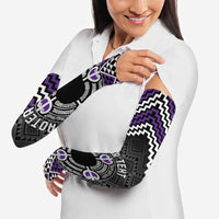 Personalised Aotearoa Niho Taniwha Motif Arm Sleeves Violet Style LT9 - Polynesian Pride