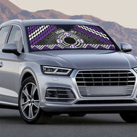 Personalised Aotearoa Niho Taniwha Motif Auto Sun Shade Violet Style LT9 - Polynesian Pride