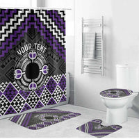 Personalised Aotearoa Niho Taniwha Motif Bathroom Set Violet Style LT9 Bathroom Set (4 pcs) Violet - Polynesian Pride